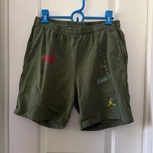 Cactus Jack by Travis Scott Jordan Sweat-short in Olive. Size S **read**